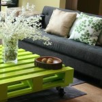 Mesa baja verde palets