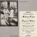 Invitación de boda vintage con foto romántica