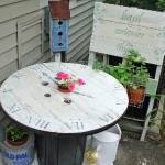 Mesa jardín bobina reciclada